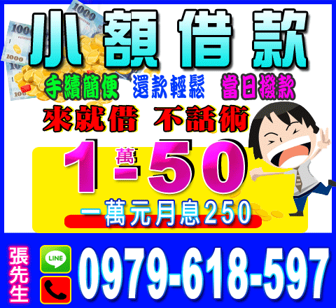小額借款一萬元月息250